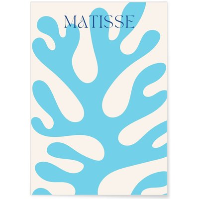 Affiche Matisse 'Feuillage Bleu' – Forme végétale épurée L'AFFICHERIE