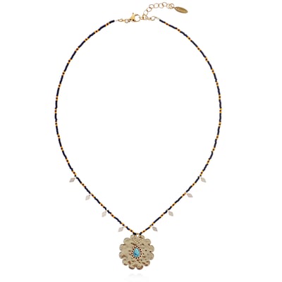 Collier de perles pampilles et pendentif MOKUSAI HIPANEMA