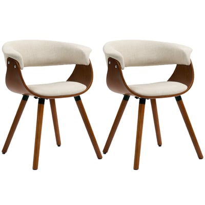Chaise de salle à manger Tissu aspect lin HOMCOM
