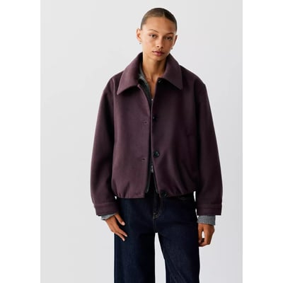 Manteau court col chemise MANGO TEEN