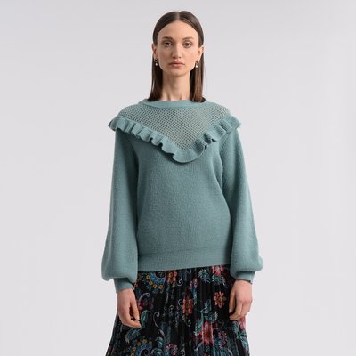 Свитер с круглым вырезом и рюшами MOLLY BRACKEN