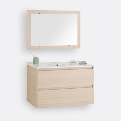 Meuble sous vasque suspendu + miroir L80 cm, Nirio LA REDOUTE INTERIEURS