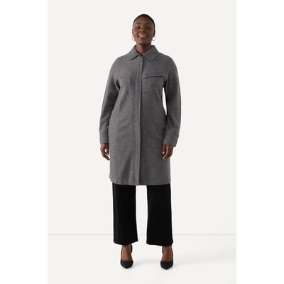 Manteau en laine bouillie avec col chemise ULLA POPKEN