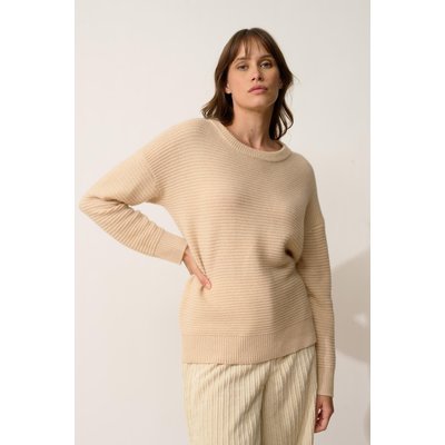 Pull Col Rond 4 Fils Sable Louna JUST CASHMERE