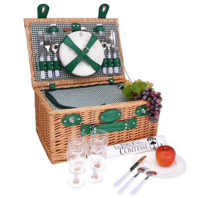 Panier picnic en osier Marly 4 pers LES JARDINS DE LA COMTESSE