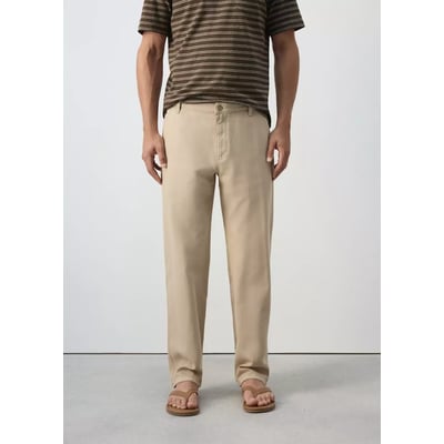 Jean relaxed fit en mélange de coton et lin MANGO MAN