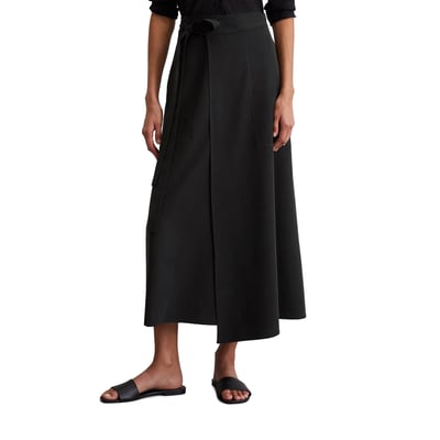 Jupe portefeuille flare en mélange TENCEL™ Lyocell-lin MARC O'POLO