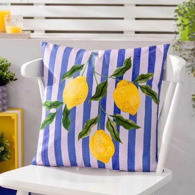 Lemons Striped Outdoor Filled Cushion FURN.