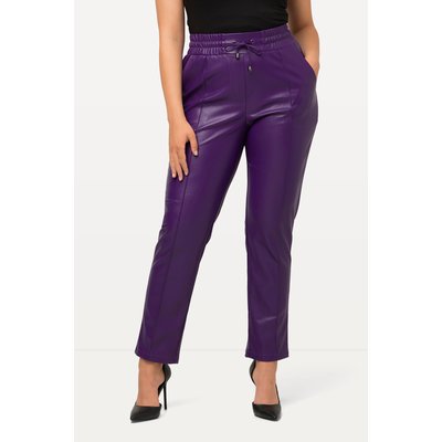 Pantalon 7/8 en similicuir. Passepoils et ULLA POPKEN