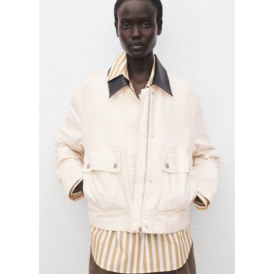 Veste en jean col contrasté MANGO