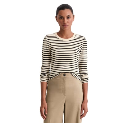 T-shirt long rayé regular en pur coton bio MARC O'POLO