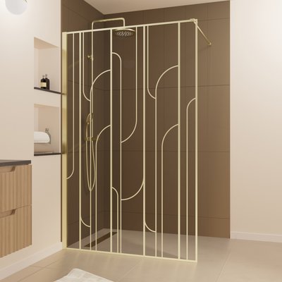 Paroi de douche sérigraphiée art déco arrondie HOME MAISON
