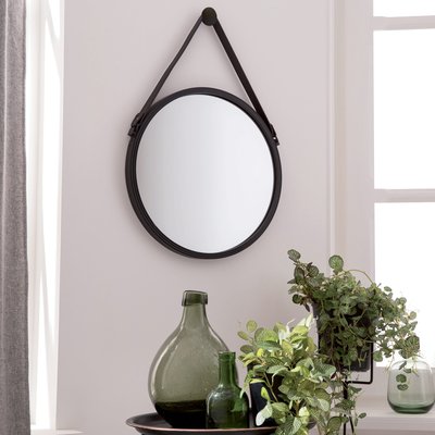 Miroir décoratif rond en Métal noir, BARBIER INSPIRE