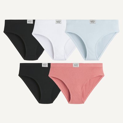 Pack of 5 Knickers in Ribbed Fabric LA REDOUTE COLLECTIONS