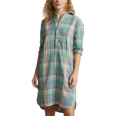 Платье-рубашка в клетку, длинные рукава POLO RALPH LAUREN