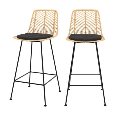 Lot de 2 chaises pour îlot central 66 cm en rotin - TAMARA RENDEZ-VOUS DÉCO