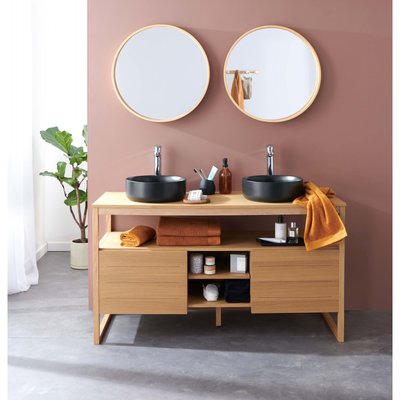 Meuble double +vasque +miroir ATOLL MOB IN