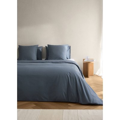 Housse de couette percale de coton rayures réversible lit 180/200 cm MANGO HOME