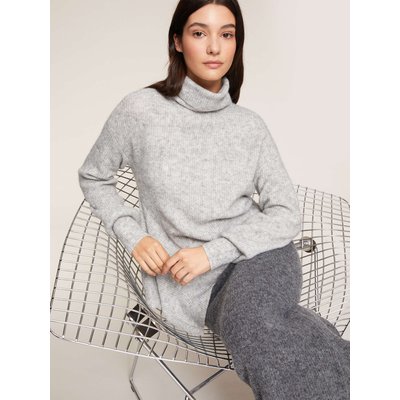 Pull à col roulé asymétrique en alpaga mélangé MOTIVI