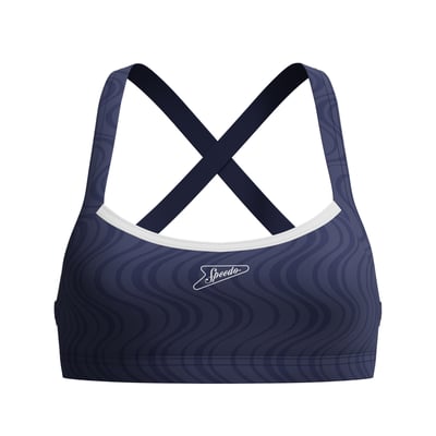 Haut de maillot de bain dos croisé motif/style ondulé SPEEDO