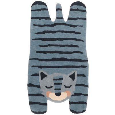 Tapis enfant en laine tigre BLUE TIGGER NATTIOT