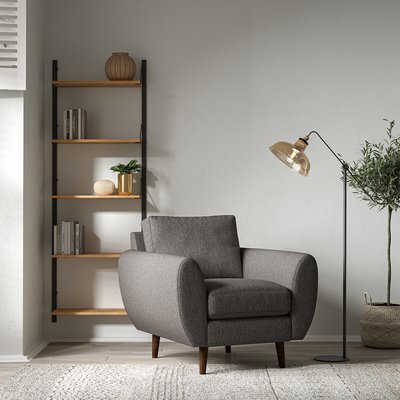 Ada Scandi Soft Woven Armchair with Dark Wood Legs ÉDITÉ