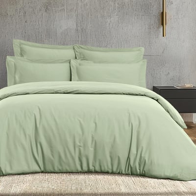 Parure housse de couette satin + 2 taies 50x70 cm VERSALUXE UNI SENSEI MAISON