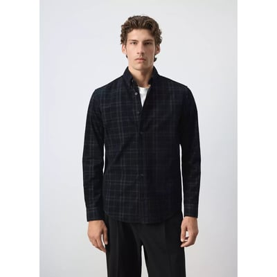 Chemise à carreaux regular fit en velours milleraies MANGO MAN