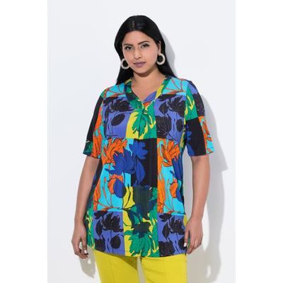 T-shirt au tombé fluide, motif feuilles ULLA POPKEN