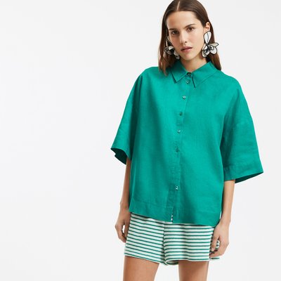 Chemise ample manches coudes lin Signature, AMBRE LA REDOUTE COLLECTIONS