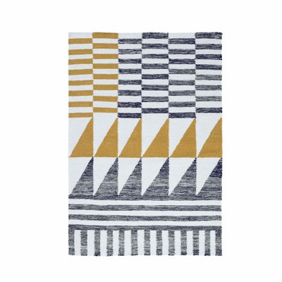 Tapis de sol en Laine et coton à motifs géométriques  AKSEL MADURA