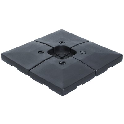Lot de 4 poids de lestage carré HDPE noir OUTSUNNY