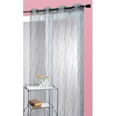 Voilage en Organza Gris Brodé Motif Brindilles HOME MAISON