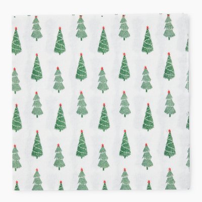 20 Serviettes 40x40cm imprimé sapin de Noël MONOPRIX