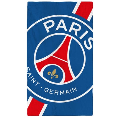 Serviette de bain et de plage imprimé velours 100% coton, Paris Saint Germain CROPPED PSG