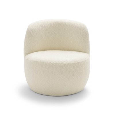 Fauteuil rond en tissu bouclette - MO DRAWER
