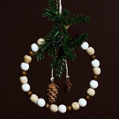 Suspension de noël décorative cercle en bois D13 SIA DECO