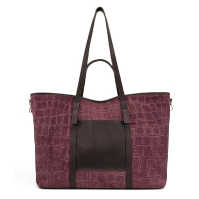 Grand sac cabas en cuir grainé et croûte de cuir VENICE OH MY BAG