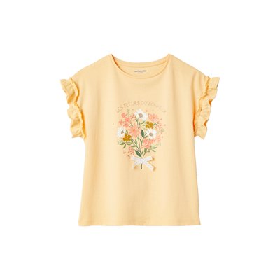 T-shirt à motif irisé manches courtes volantées VERTBAUDET