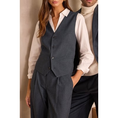 Gilet sans manches de tailleur à rayures unisexe AVENTUREUX Maison 123