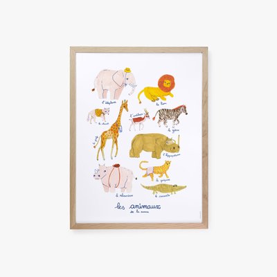 Dans la savane, affiche porte-affiche 30x40cm COTTON BIRD