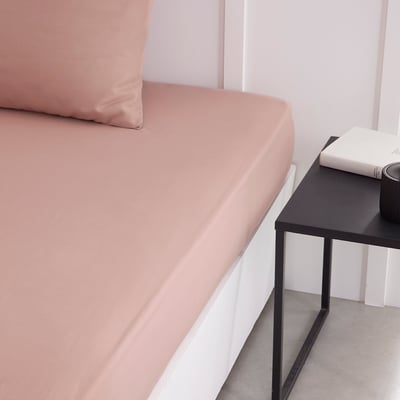 Drap housse 2 personnes uni coton ESSENTIAL TODAY