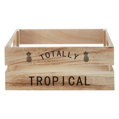 Totally Tropical Fruit Crate in Natural Wood SO'HOME