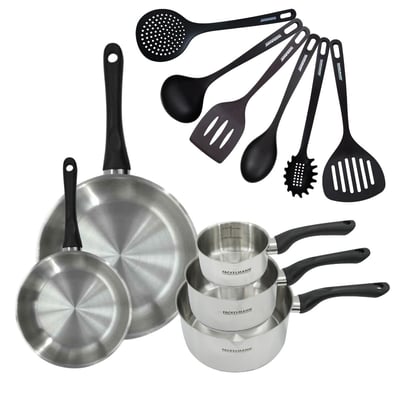 Batterie 2 poêles 20/28cm + 3 casseroles 12/16/20cm GENEVA FACKELMANN