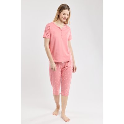 Pyjama corsaire motifs coeurs - coton léger ARMOR-LUX