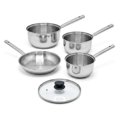 Lot 3 casseroles 18/20/22 cm et poêle 24 cm couvercle FACKELMANN