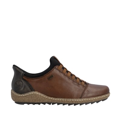 Sneakers en cuir cognac à talon plat pourvues d'une fermeture slip-on RIEKER