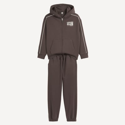 Ensemble 2 pièces, sweat zippé à capuche et pantalon de jogging, en molleton LA REDOUTE COLLECTIONS