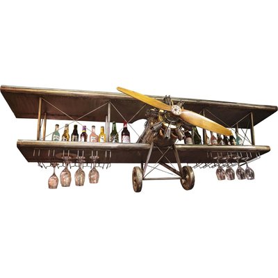 Demi-avion en fer avec support à  verres ANTIC LINE CRÉATIONS