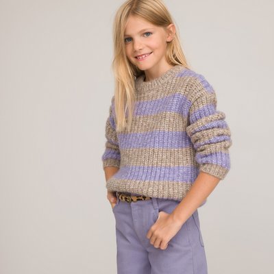 Pull col rond en grosse maille rayé LA REDOUTE COLLECTIONS